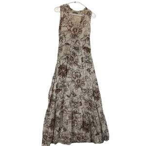 Piazza Del Tempio Women's Dress Brown and Taupe Toile Maxi 100% linen Sz M